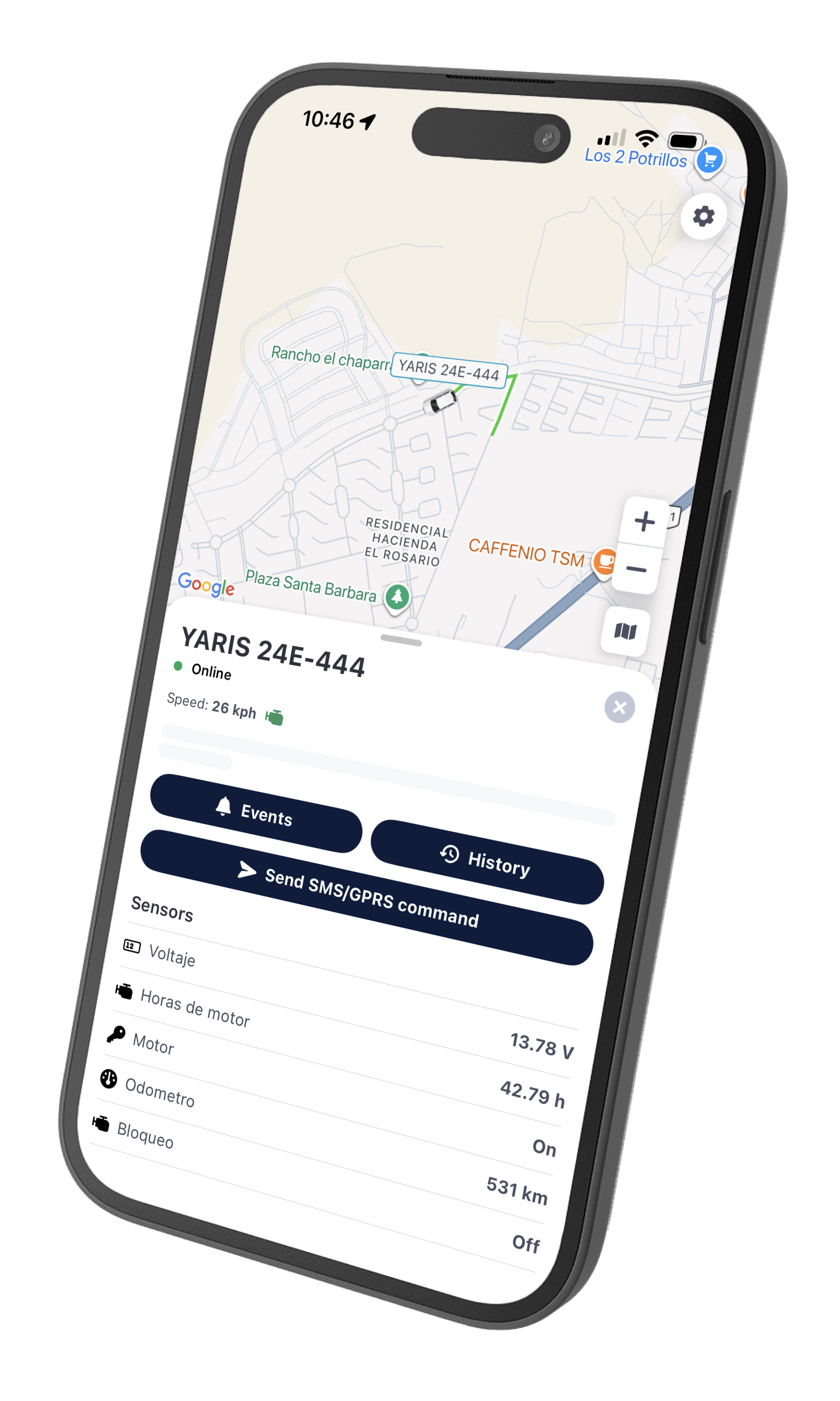 App de rastreo GPS en iPhone
